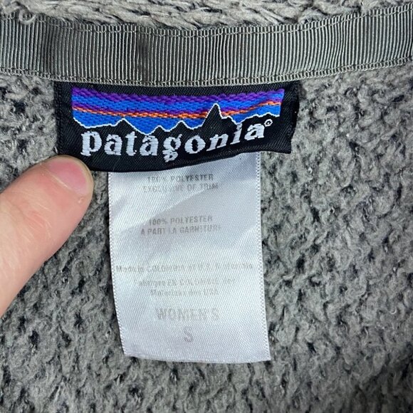 Patagonia Synchilla T Snap Fleece Pullover Sweater Grey Brown Size Small Hiking - Picture 4 of 10